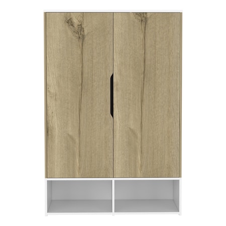 Homeroots 39in Natural Wood Accent Cabinet With Two Doors 477766