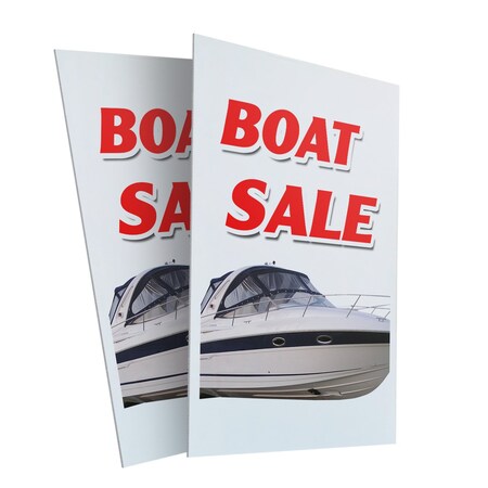 Signmission Boat Sale, Plastic Signs Only 24 Inch x 36 Inch, Corrugated Plastic, 2PK CSB-2436-2PACK-Boat Sale