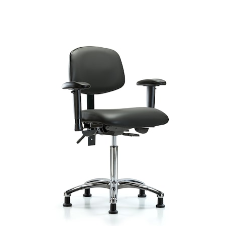 Blue Ridge Ergonomics Vinyl Chair, Vinyl, Adjustable Arms BR-VMBCH-CR-T1-A1-NF-RG-8823