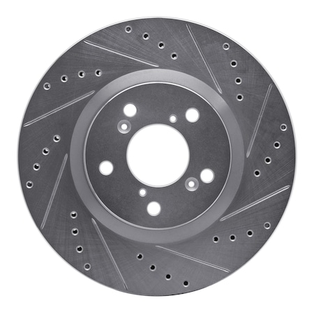 Dynamic Friction Co DFC Brake Rotor - Drilled and Slotted - Silver 631-59056R