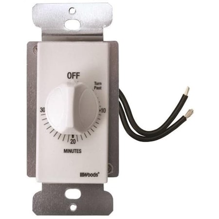 Tempopace In-Wall 30 Minute Spring Wound Timer, White TE3304696