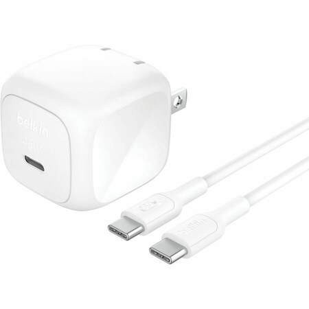 Belkin 45W USB PD WALL CHARGER & 1M C-C CBL, WHT WCA013DQ1MWH-B6