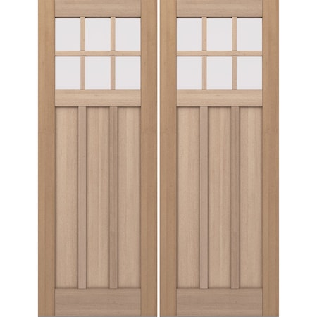 Doornmore CRF-P3G6, 74.5" x 98" ( 2x36" Door) Right Hand, Mahogany SDL 6 Lite Exterior Door CRF-P3G6-SW-3696_2_RI