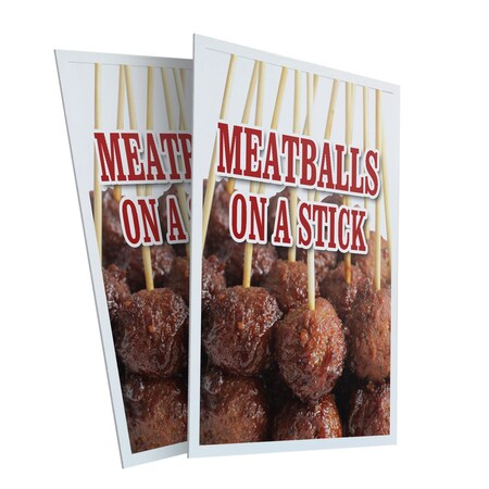 Signmission Meatballs On A Stick, Plastic Signs Only 24 Inch x 36 Inch, Corrugated Plastic, 2PK CSB-2436-2PACK-Meatballs On A Stick