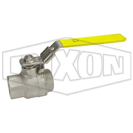 Dixon 2 pc Ball Valve, 1-1/4 in Nominal, FNPT End Style, 316 SSss Steel Body, Full Port, PTFE Seal So DSBV125