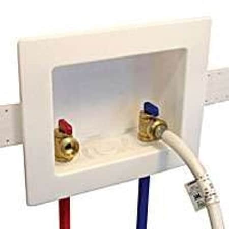 Ez-Flo Eastman 60250 Washing Machine Outlet Box, 12 x 34 in Connection, Brass, White 60250/WPWME-1