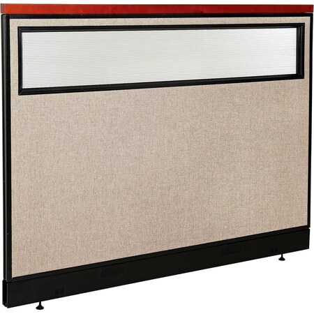 Global Industrial Interion Deluxe Office Partition Panel w/Partial Window and Raceway 60-1/4"W x 47-1/2"H Tan 694768WNTN