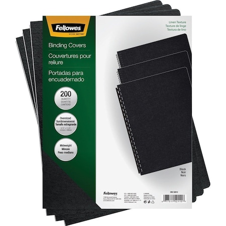 Fellowes BINDING COVERS EXPRESSIONS LINEN BLACK O 52115