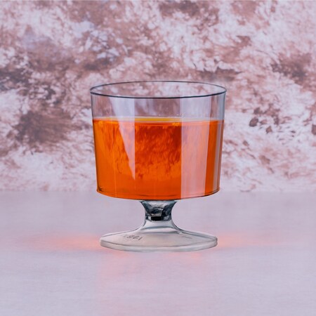 Smarty Had A Party 2 oz. Clear Round Plastic Disposable Mini Wine Glasses (480 Glasses), 480PK 2665-CASE
