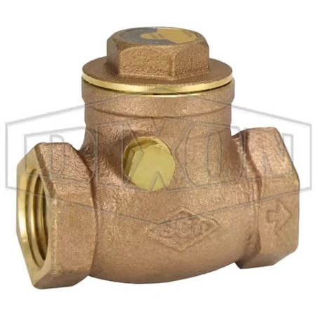 Dixon Swing Check Valve, 1/2 in Nominal, FNPT End Style, Brass Body SWCV50