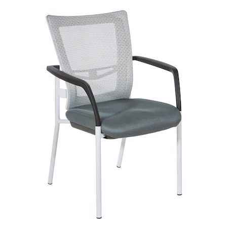 Office Star Products 8810W ProGrid Mesh Back Visitors Chair, White /Grey 8810W-2M