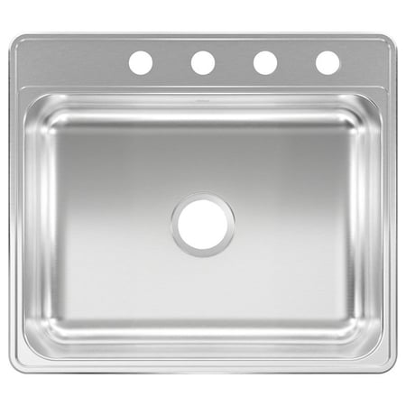 Kindred KINDRED CSLA2522-6-4N Sink, 23 in W Bowl, 6 in D Bowl, Stainless Steel CSLA2522-6-4N