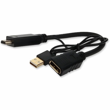 Add-On Addon 8In Hdmi/Dp M/F Usb Powered Black Adapter Cable HDMI2DPUSB