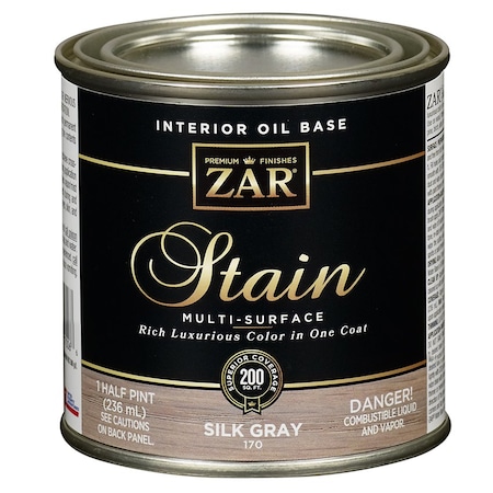 Zar Wood Stain 1/2 Pt UGL Silk Gray Zar Interior Oil-Based Wood Stain 17006