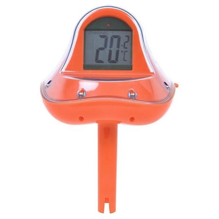 Perfectpitch Wireless Digital Floating Swimming Pool Thermometer with Receiver Station, Orange PE72665