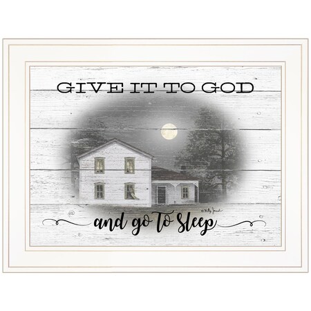 Homeroots Give It To God White Framed Print Wall Art 406347
