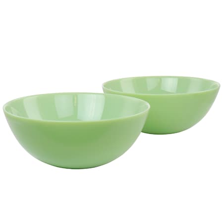 Martha Stewart 2 Piece 10 Inch Jadeite Glass Serving Bowl Set in Jade Green 128935.01