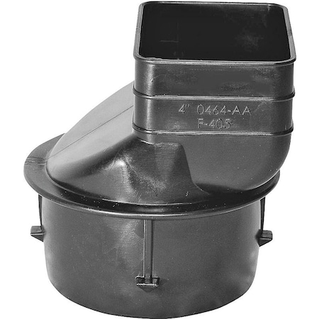 Hancor ADS Downspout Adapter, 4 x 314 x 212 in Connection, Pipe End, Polyethylene, Black 0464AA