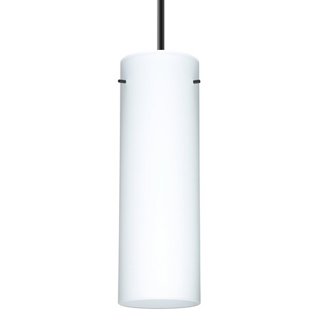 Besa Lighting Besa Stilo 9 Pendant, Opal Matte, Black Finish, 1x 9W LED 1JT-493007-LED-BK