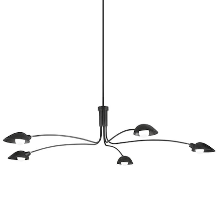 Troy Lighting Leo 5 Light Chandelier 84 In. Soft Black F7815-SBK