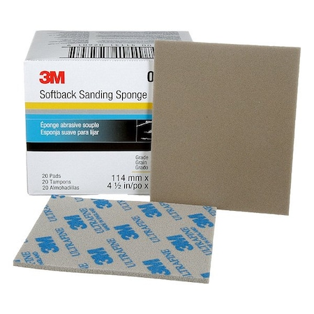3M Sanding Sponge, 5-1/2x4-1/2x1/4In, PK120 02601