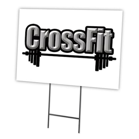 Signmission Crossfit Yard Sign & Stake outdoor plastic coroplast window, C-1216 Crossfit C-1216 Crossfit