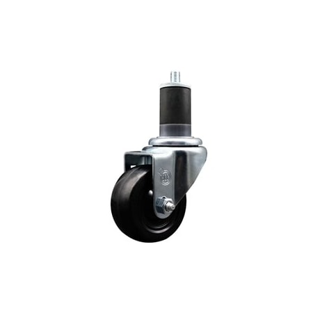 Service Caster 3'' SS Soft Rubber Wheel Swivel 1-5/8'' Expanding Stem Caster SCC-SSEX20S314-SRS-158