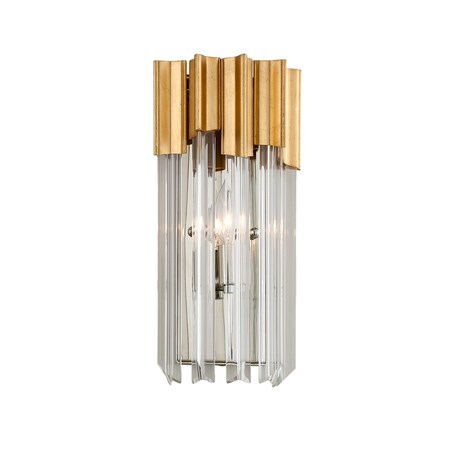 Corbett Lighting Charisma 1 Light Wall Sconce 6.75 In. Gold Leaf W Polished Stainless 220-11-GL/SS