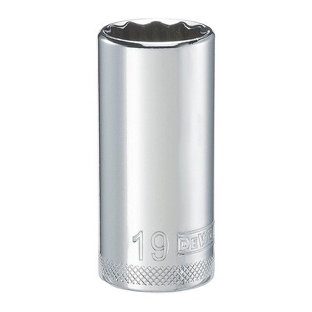 Dewalt Deep Impact Socket, 12 Pt 3/8in, 19 mm DWMT74188OSP