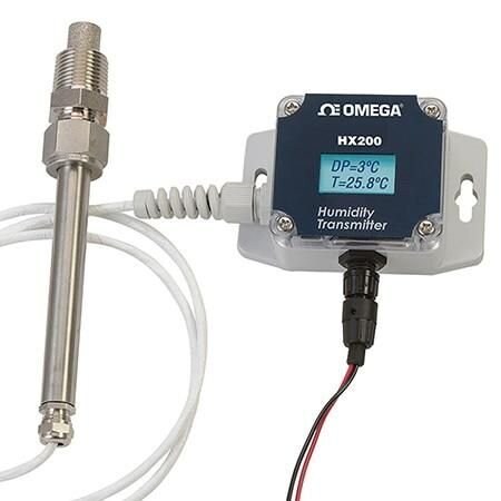 Omega Relative Humidity Transmitter, 0 % to 100 %, -25 degC to 200 degC, 12 Vdc to 28 Vdc, 4 mA to 20 mA, HX200HR