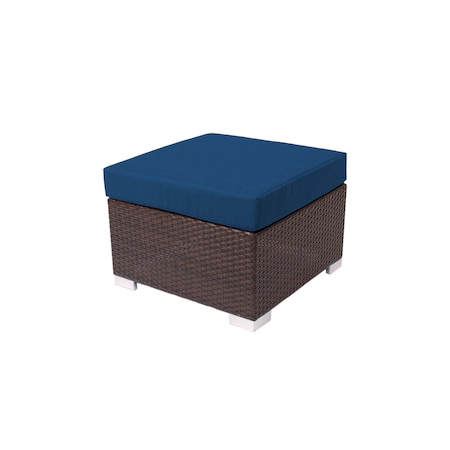 Bfm Seating Aruba Wicker Outdoor Ottoman with Sunbrella Cushion PH5106JV-14066