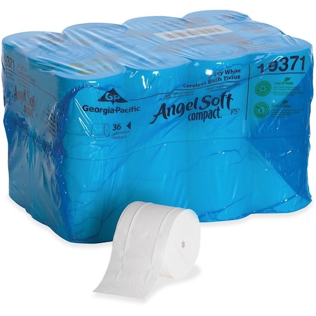 Georgia-Pacific Angel Soft Professional SeriesCompact, Coreless, 2 Ply, 750 Sheets, White, 36 PK 19371