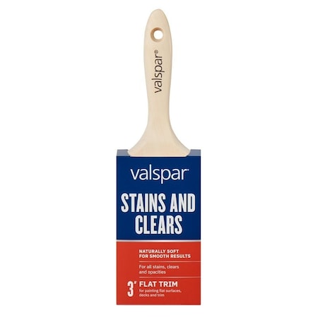 Valspar Stains and Clears Stain Paint Brush, 3 in W, Flat Brush, Polyester Bristle 882568500
