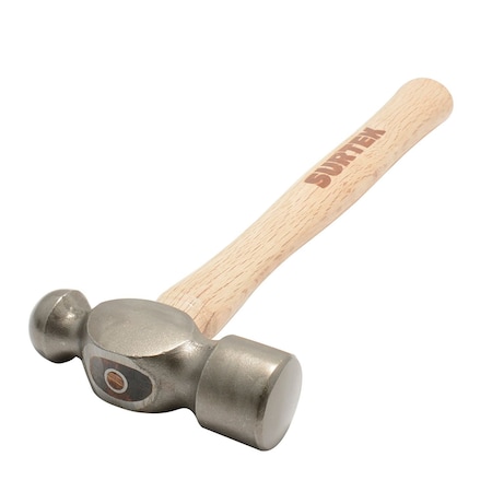 Surtek Wooden Handle Polished Head Ball Pein Hammer 18in, 48 Oz 48S