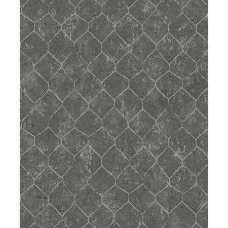 A-Street Prints Rauta Pewter Hexagon Tile Wallpaper 4105-86654