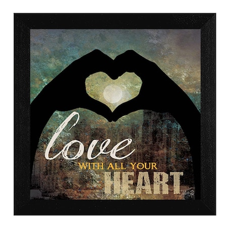 Homeroots Love with all Your Heart 2 Black Framed Print Wall Art 405236
