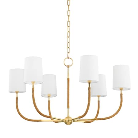 Hudson Valley Lighting Webson 6 Light Chandelier 34 In. Aged Brass 3534-AGB
