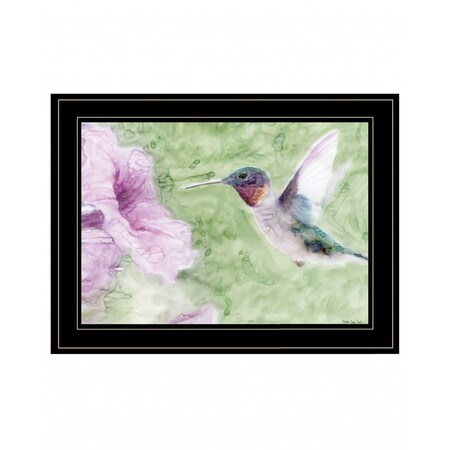 Homeroots Humming Bird 2 Black Framed Print Wall Art 407865