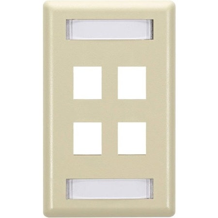 Black Box Gigastation2 Wallplate, 4-Port Single-Ga WPT472