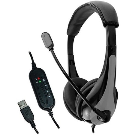 Ergoguys AVID AE-39 USB HEADSET WITH MIC & INLINE CONTROLS, GRAY 2AE39GRYUSB32