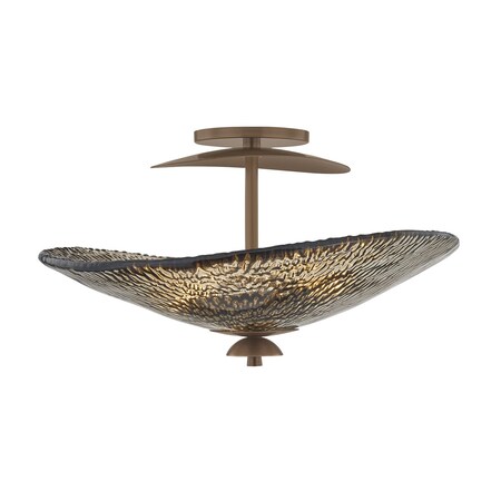 Corbett Lighting Alba 3 Light Semi Flush in Old World Brass Finish 559-20-OWB