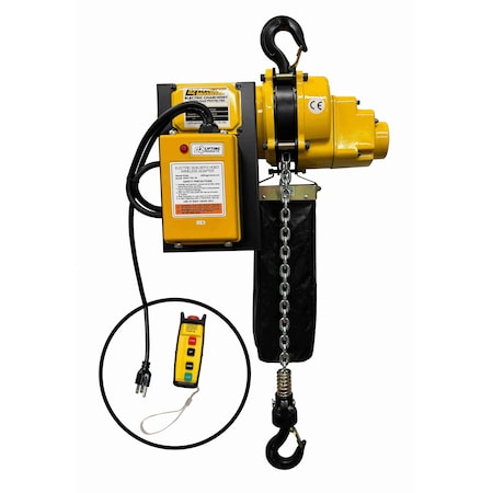 Oz Lifting Products 2000 lb Electric Chain Hoist with 15 ft of lift including ECWA wireless adapter OZ2000ECW-15