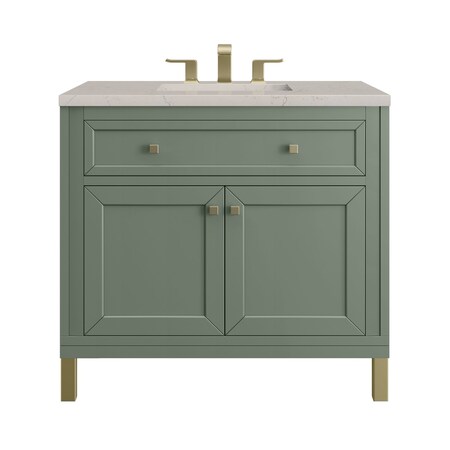 James Martin Vanities Chicago 36" Single Vanity, Smokey Celadon, w/ 3 CM Siberian Silestone Top 503-V36-SC-3SFR