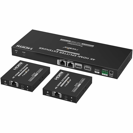 Rocstor TRUEREACH TR15 4K@60HZ 1X2 HDMI SPLITTER WITH EXTENDER POWER OVER NETWORK CABLE Y10G026-B1