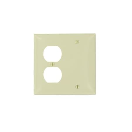 Leviton Combination Wallplate, Standard Size, Gang 2, Ivory N138-I