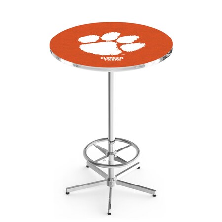 Holland Bar Stool Co 42" Chrome Clemson Pub Table, 36" dia. Top L216C4236Clmson