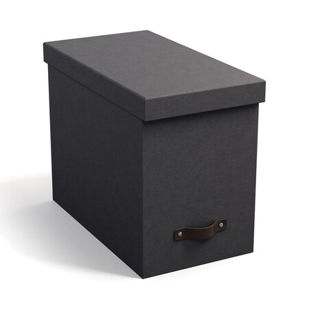 Bigso John Storage Box w/Handle- 7.36x13.26x10.51in Black, 2PK 9541C6849LEA648