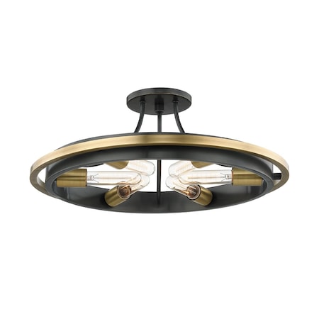 Hudson Valley Lighting Chambers 6 Light Semi Flush 21 In. Aged Old Bronze 2721-AOB