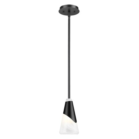 Z-Lite Aimie 1-Light Pendant with Rod, 6 in W, Matte Black 828P6-ROD-MB