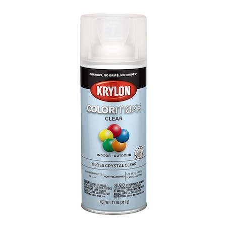 Krylon 12 Oz K05515007 Crystal Clear COLORmaxx Paint & Primer Spray Paint, Gloss K05514007
